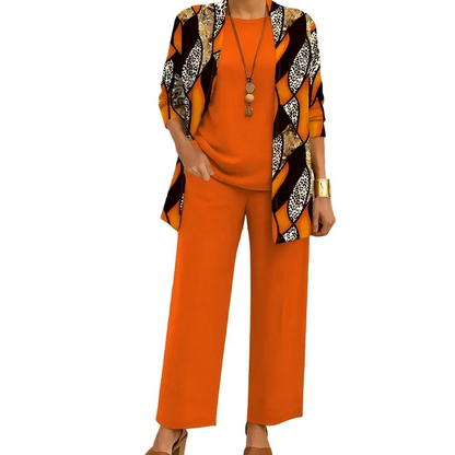 Women's 3-Piece Printed Cardigan Set