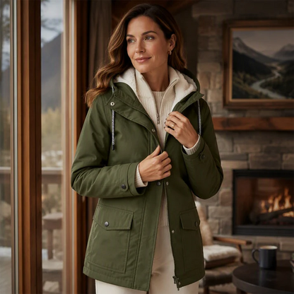Women's Hooded Button-Front Jacket