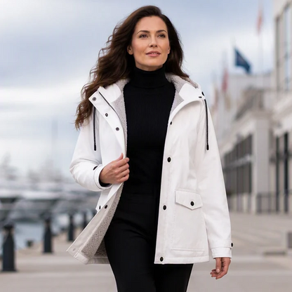 Women's Hooded Button-Front Jacket
