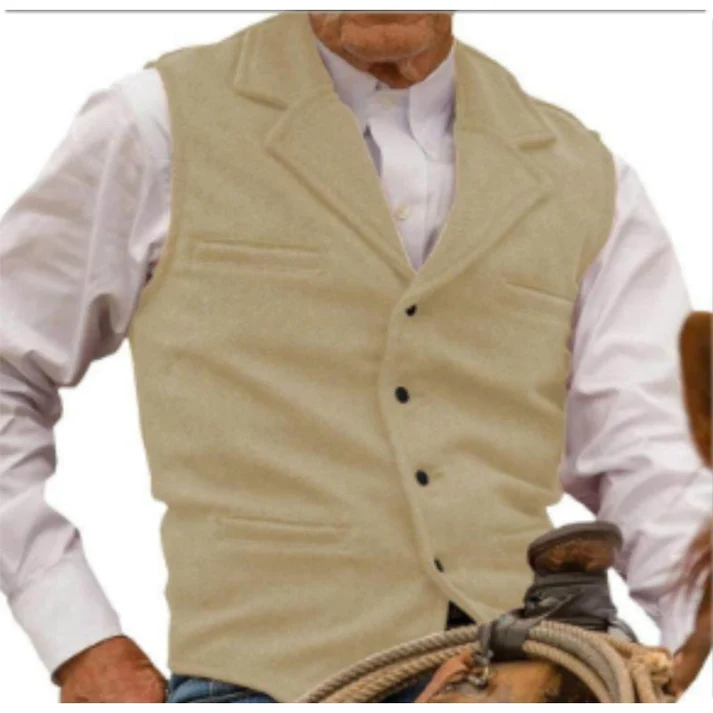 Men's Notched-Lapel Button-Front Vest