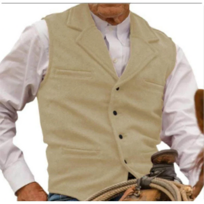 Men's Notched-Lapel Button-Front Vest