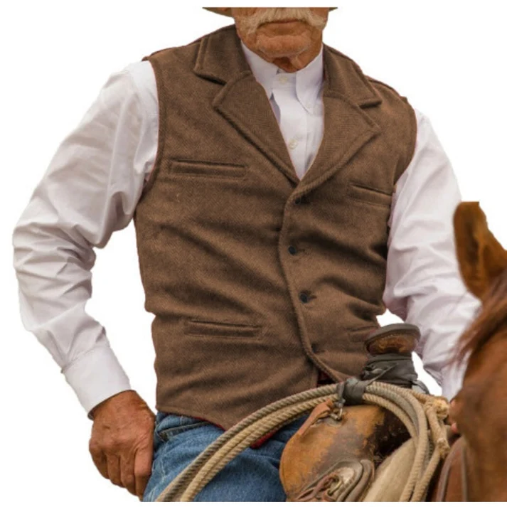 Men's Notched-Lapel Button-Front Vest