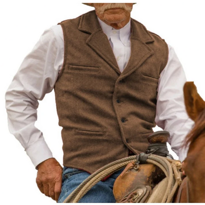 Men's Notched-Lapel Button-Front Vest