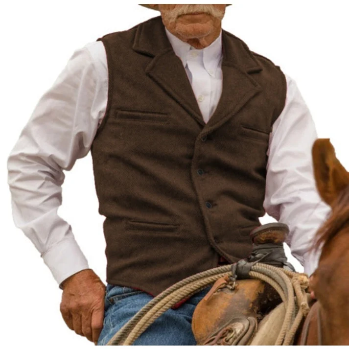 Men's Notched-Lapel Button-Front Vest