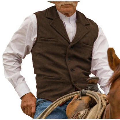 Men's Notched-Lapel Button-Front Vest