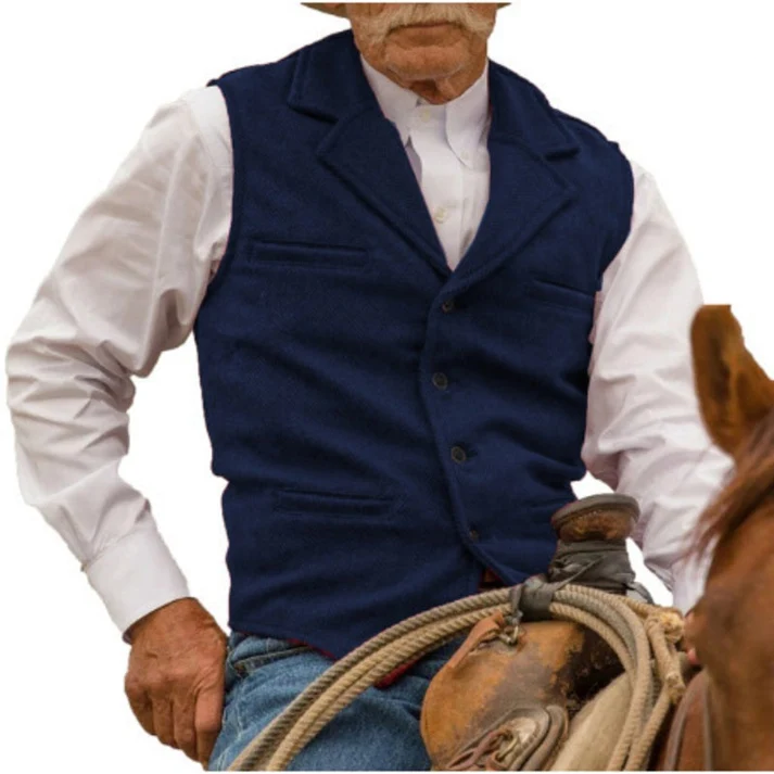Men's Notched-Lapel Button-Front Vest