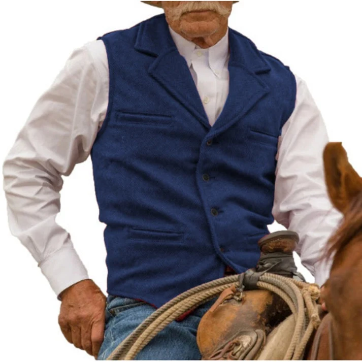 Men's Notched-Lapel Button-Front Vest