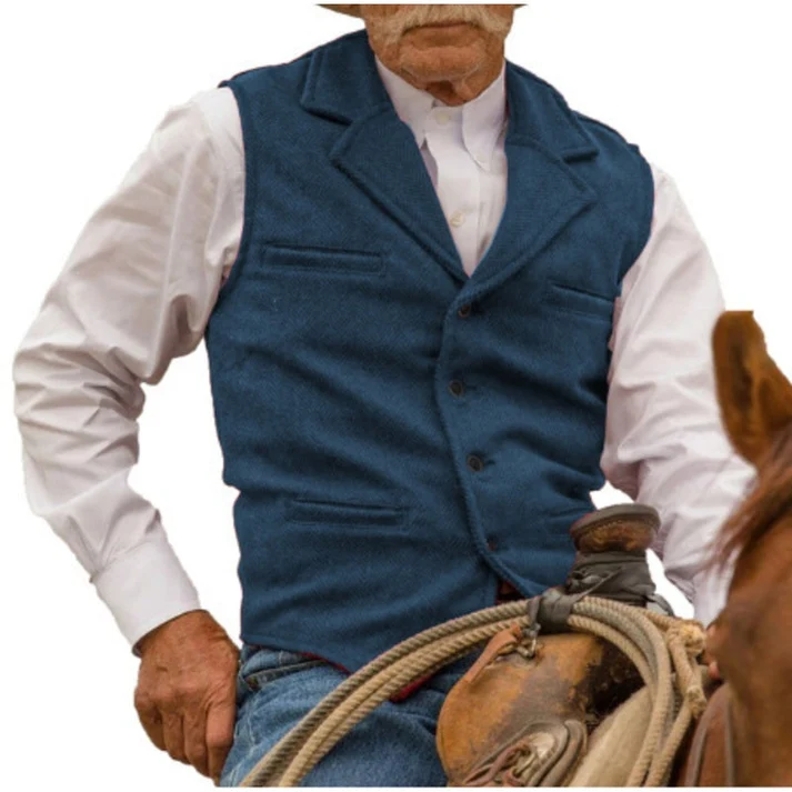 Men's Notched-Lapel Button-Front Vest