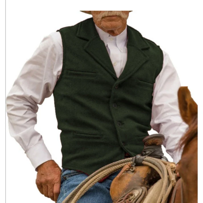 Men's Notched-Lapel Button-Front Vest