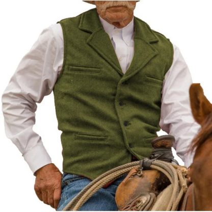 Men's Notched-Lapel Button-Front Vest