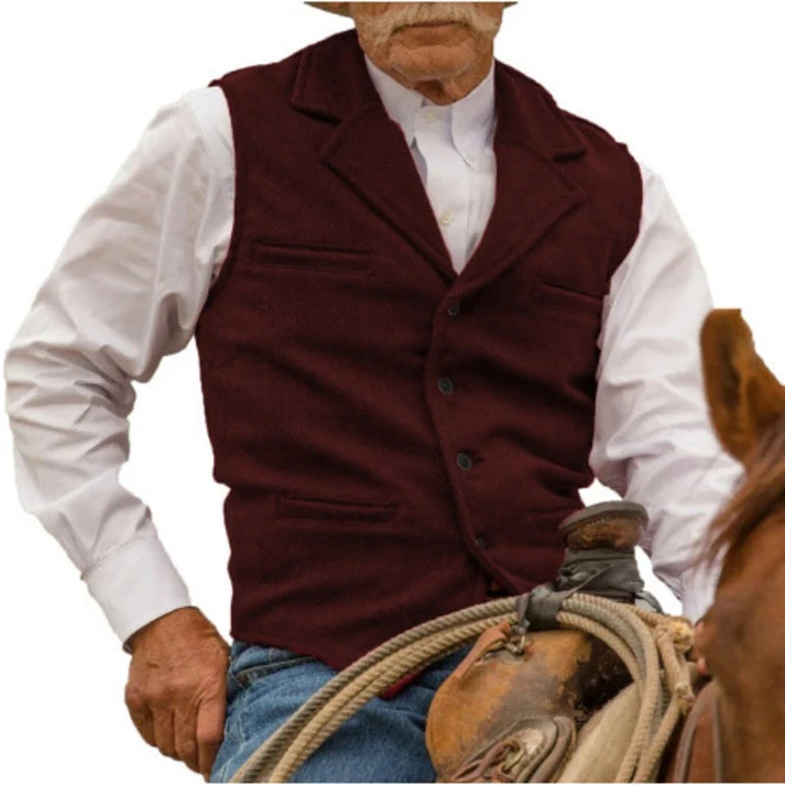 Men's Notched-Lapel Button-Front Vest