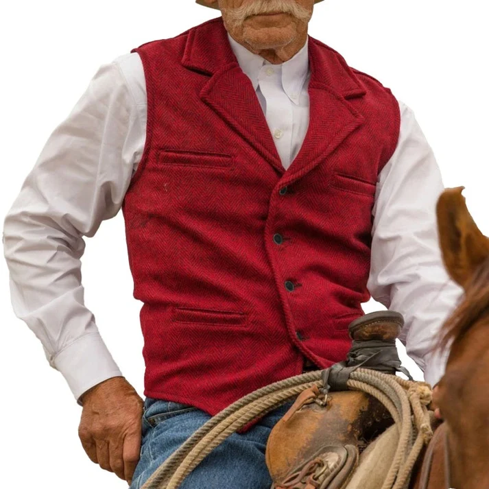 Men's Notched-Lapel Button-Front Vest