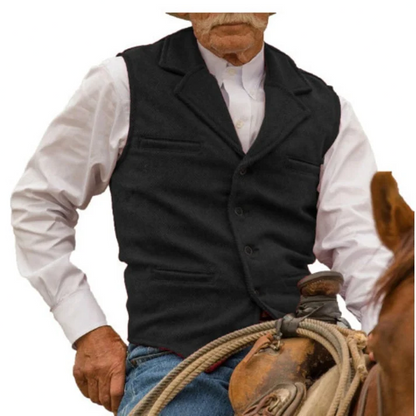 Men's Notched-Lapel Button-Front Vest