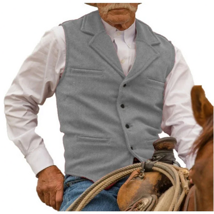 Men's Notched-Lapel Button-Front Vest