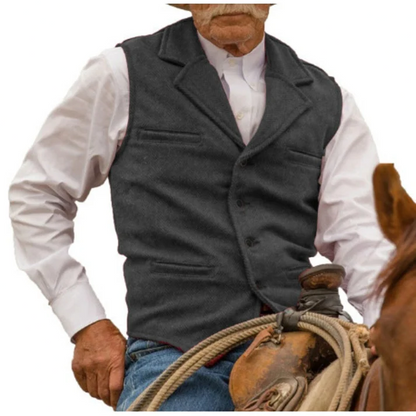 Men's Notched-Lapel Button-Front Vest