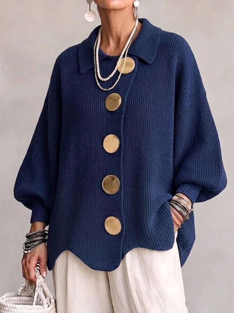 Women's Button-Front Collared Cardigan