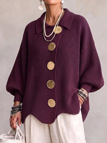 Women's Button-Front Collared Cardigan
