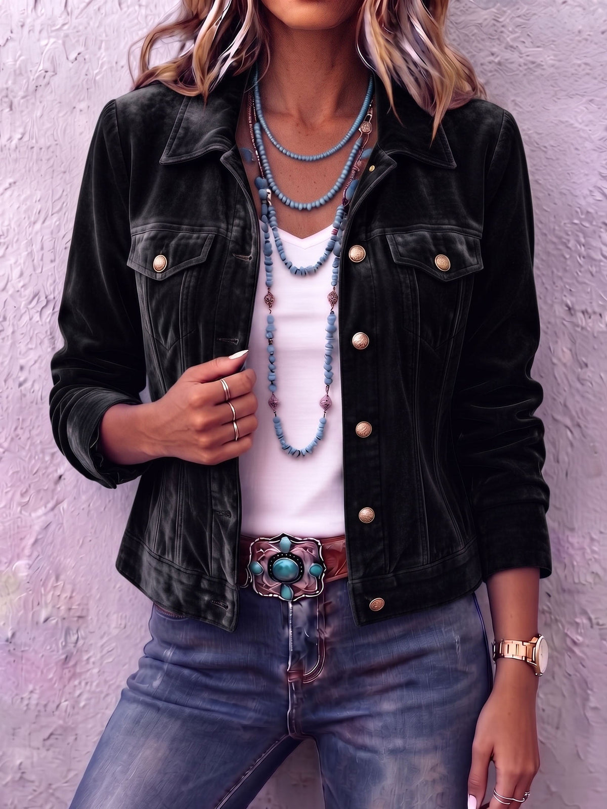 Women's Button-Front Utility Jacket