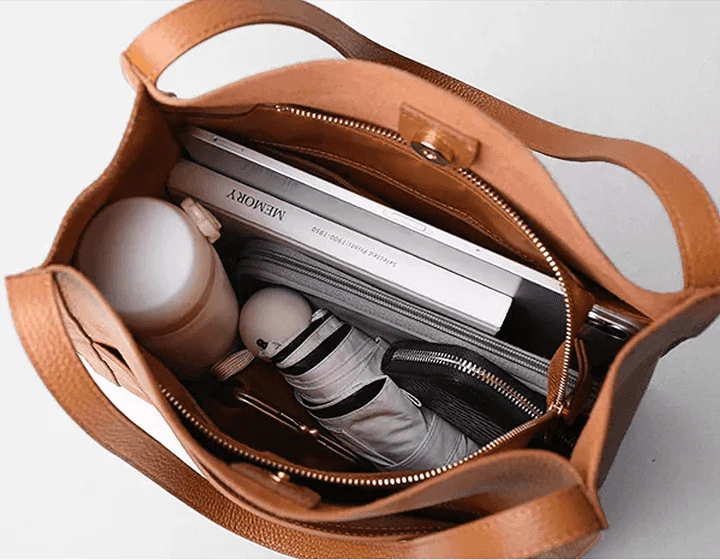 Women's Solid Color Shoulder Tote Bag