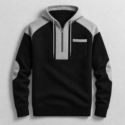 Men's Waffle Hooded Half-Zip Pullover