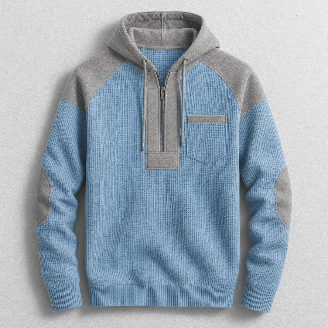 Men's Waffle Hooded Half-Zip Pullover