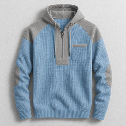 Men's Waffle Hooded Half-Zip Pullover