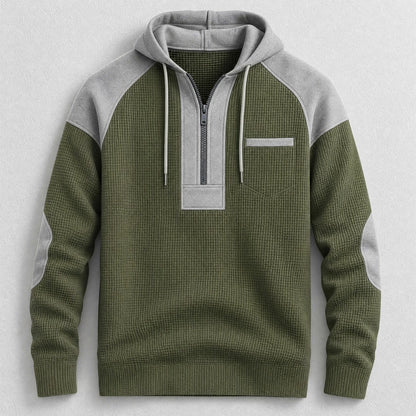 Men's Waffle Hooded Half-Zip Pullover