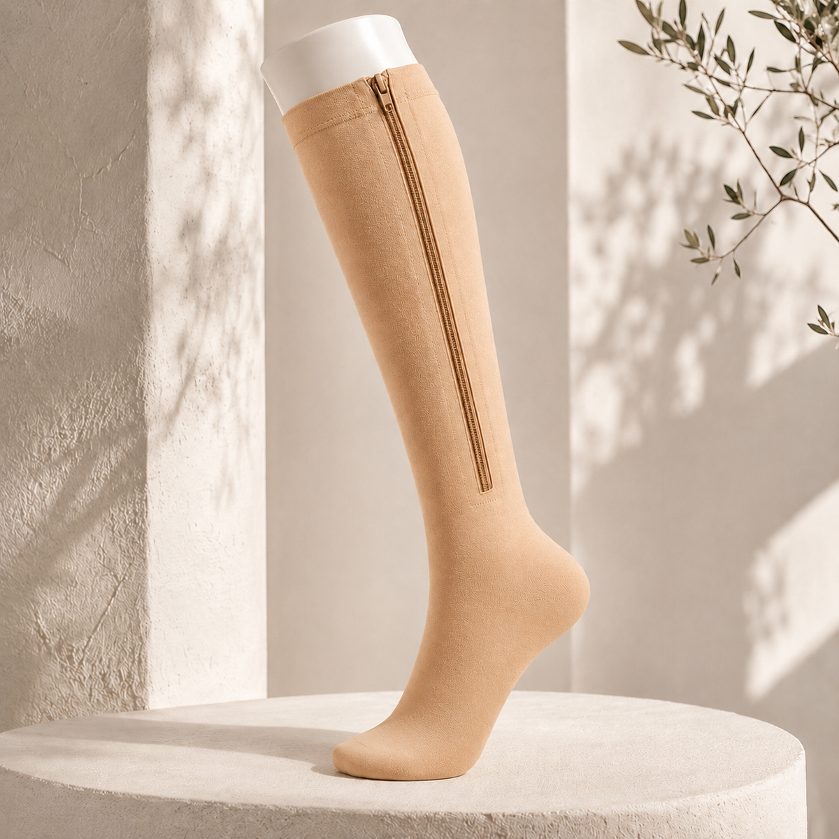 Unisex Zipper Knee-High Socks