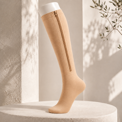 Unisex Zipper Knee-High Socks