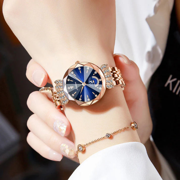 Women's Crystal Accent Star & Moon Dial Watch