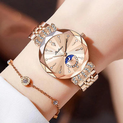 Women's Crystal Accent Star & Moon Dial Watch