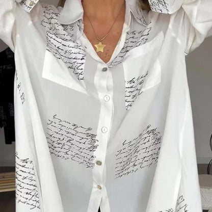 Women's Printed Button Front Collared Shirt