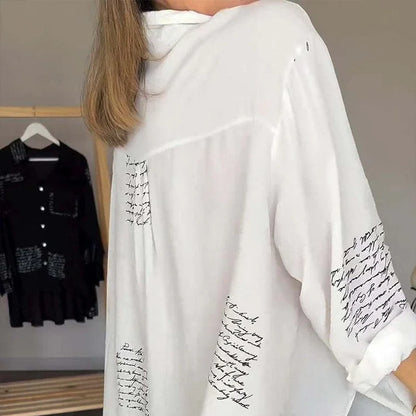 Women's Printed Button Front Collared Shirt