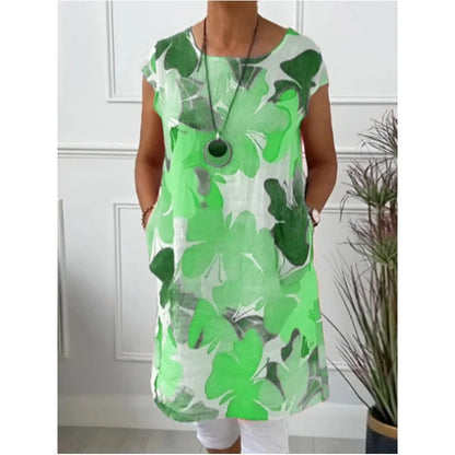 Women's Floral Print Cap Sleeve Dress