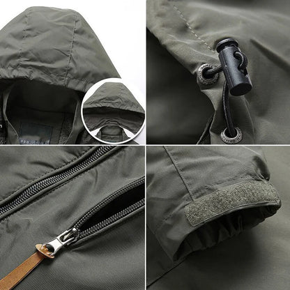 Men's Hooded Zip Jacket with Zipper Pockets