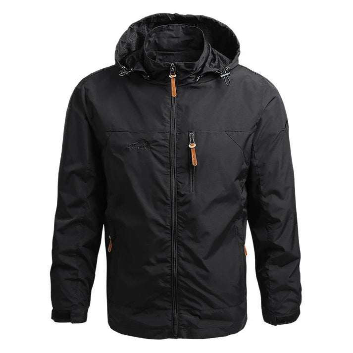 Men's Hooded Zip Jacket with Zipper Pockets