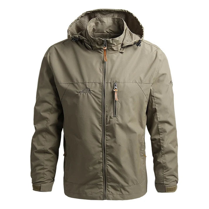 Men's Hooded Zip Jacket with Zipper Pockets
