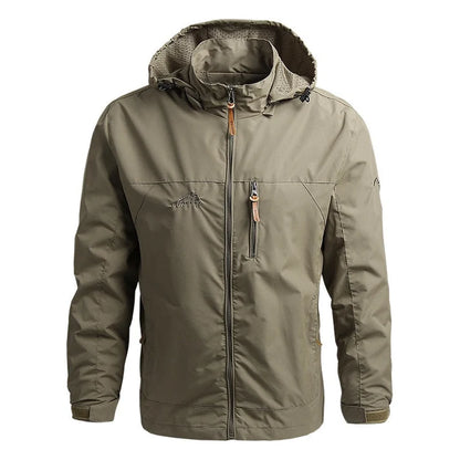 Men's Hooded Zip Jacket with Zipper Pockets