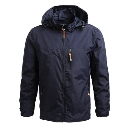 Men's Hooded Zip Jacket with Zipper Pockets