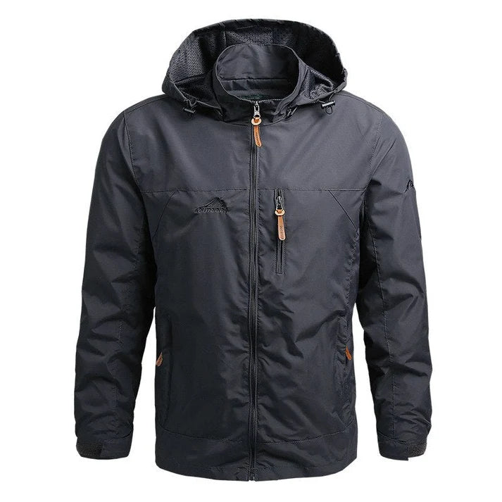 Men's Hooded Zip Jacket with Zipper Pockets