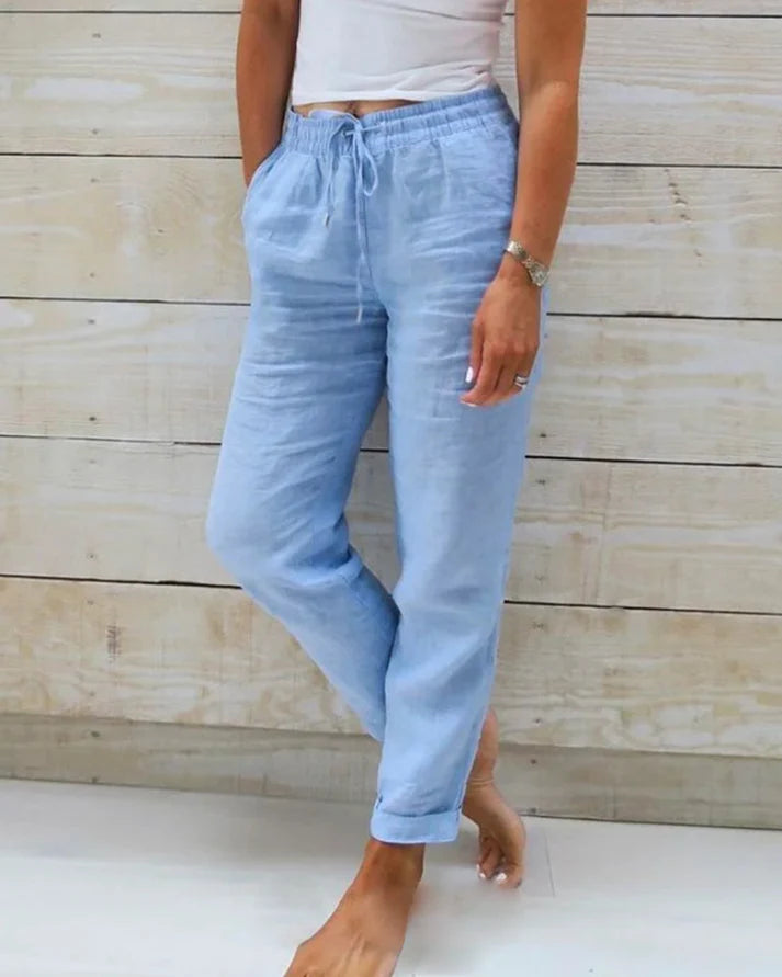 Women's Drawstring Straight Leg Casual Pants