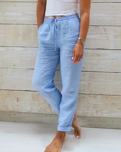 Women's Drawstring Straight Leg Casual Pants