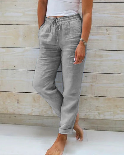 Women's Drawstring Straight Leg Casual Pants
