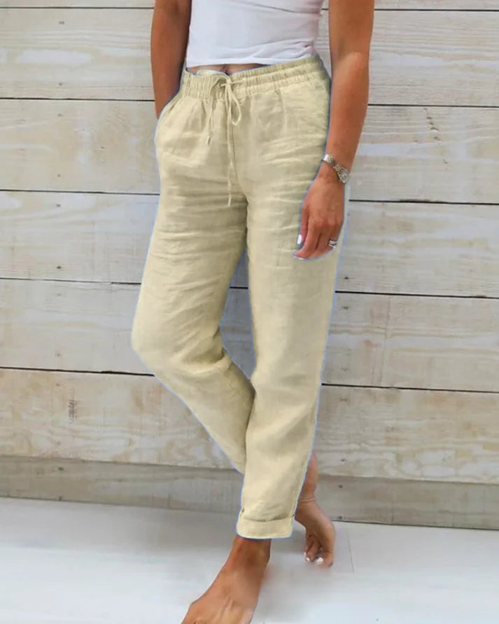Women's Drawstring Straight Leg Casual Pants