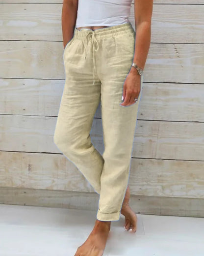 Women's Drawstring Straight Leg Casual Pants