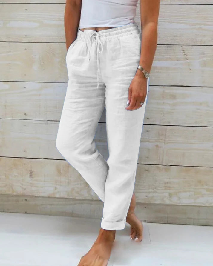 Women's Drawstring Straight Leg Casual Pants