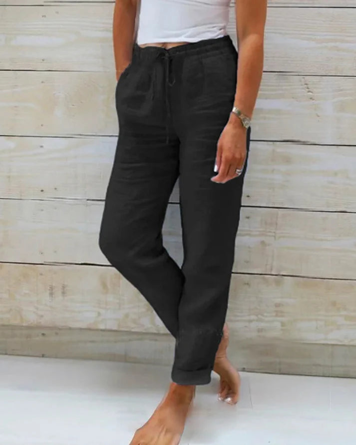 Women's Drawstring Straight Leg Casual Pants