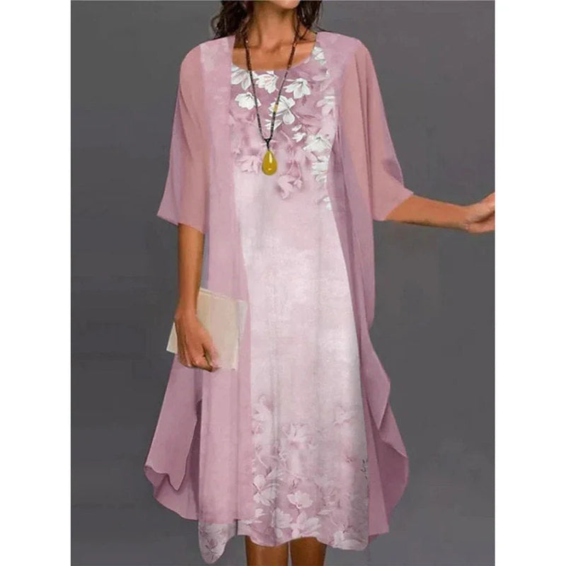 Women's Floral Dress & Sheer Cardigan Set