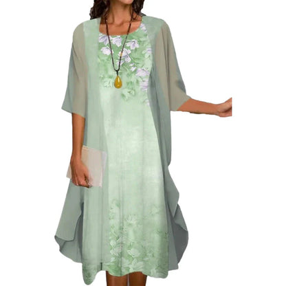 Women's Floral Dress & Sheer Cardigan Set