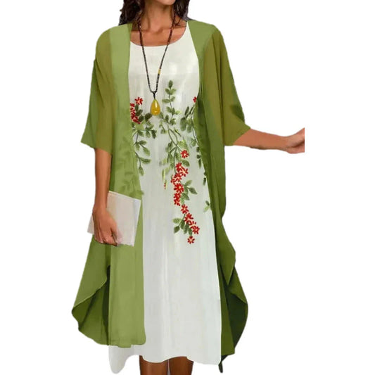 Women's Floral Dress & Sheer Cardigan Set